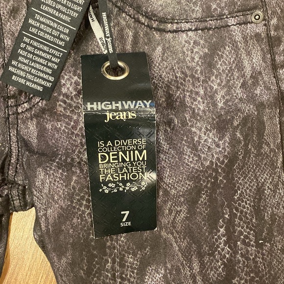 Snake skin Highway Jeans size 7 - Picture 3 of 3